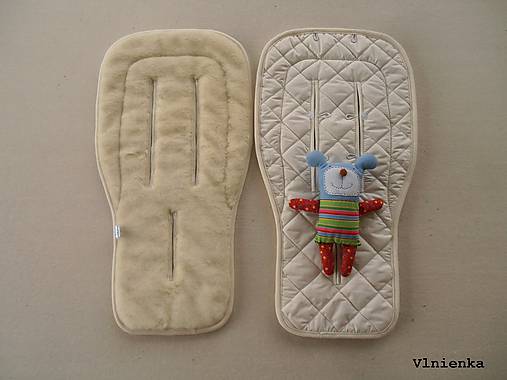 Detský textil - Bugaboo Donkey Twin seat liners Off White/ podložky pre dvojičky 100% MERINO wool na mieru smotanová - 9168193_