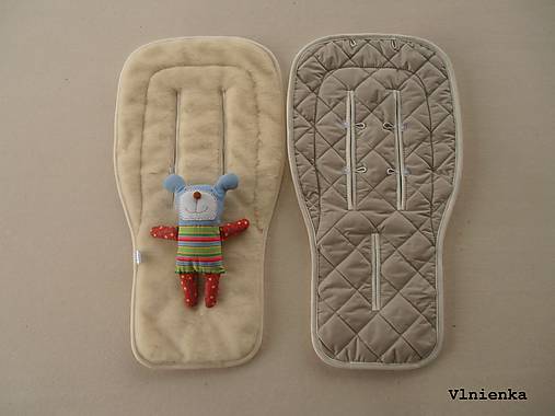 Detský textil - Bugaboo Donkey Twin seat liners Sand / podložky pre dvojičky 100% MERINO wool na mieru piesková - 9168201_