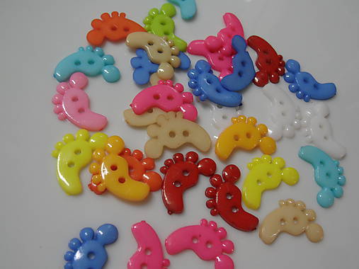 Galantéria - Plastový gombík - chodidlo (Žltá) - 9165790_