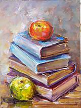 Obrazy - Knihy s jablkami - 9165307_