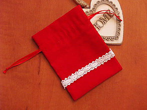 Úžitkový textil - Varčekové vrecúška pre hostí s krajkou - 9164314_