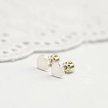 Náušnice - Strieborné náušnice Mini srdiečka - hrubší materiál - 9174771_