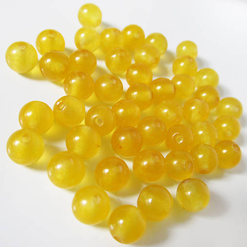 Minerály - Jadeit korálka / 6mm / balenie 10ks (Mango Squeeze) - 9174566_