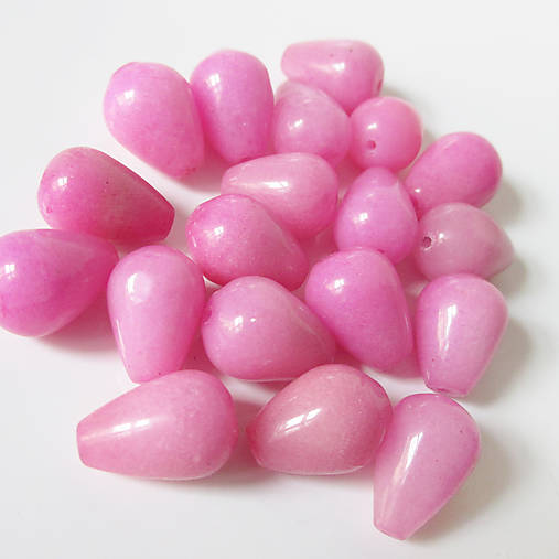 Minerály - Jadeit korálka / kvapka 10x14mm (Ružový sneh) - 9174948_