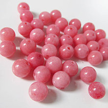Minerály - Jadeit korálka / 6mm / balenie 10ks (Pink Coral) - 9174557_