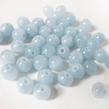 Minerály - Jadeit korálka / 6mm / balenie 10ks (Baby Blue) - 9174558_