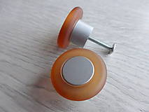 Dekorácie - Úchytka plastová, okrúhla, matná oranžová - 9173256_