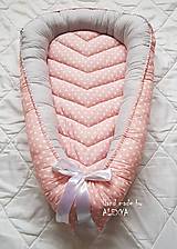 Detský textil - Hniezdo pre bábätko staroružová v kombinácií so sivou - 9174572_