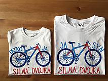 Topy, tričká, tielka - Otcosynovské maľované tričká s motívom bicykla - 9179316_