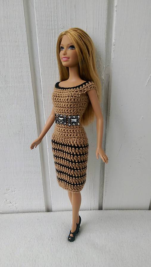  - Hnedé šaty pre Barbie - 9182880_