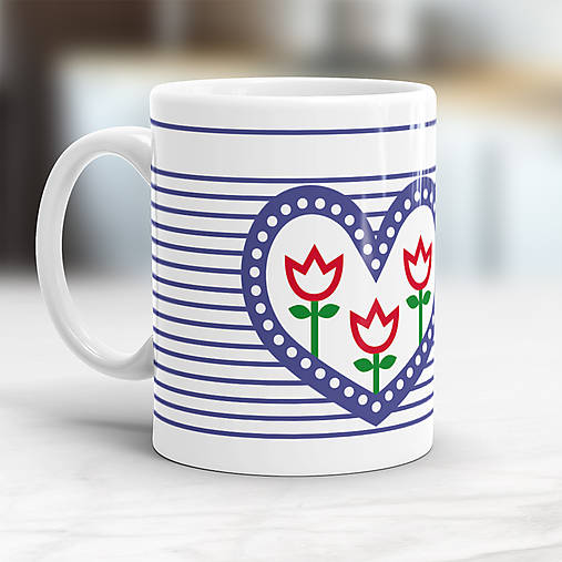 Nádoby - Pruhovaná šálka (Objem 325 ml, priemer 8,2 cm, výška 9,5 cm) - 9186346_