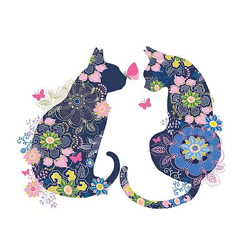  - Servítka "Floral cats" - 9186070_