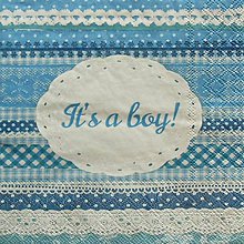 Papier - S1176 - Servítky - boy, narodenie, bodky, bábätko, chlapček - 9187525_