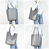 Nákupné tašky - SHOPPER BAG šedá lesk - 9187016_