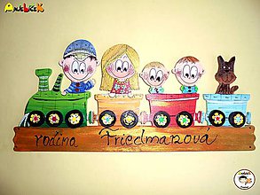Tabuľky - Menovka - rodinka vo vlaku - 9193279_