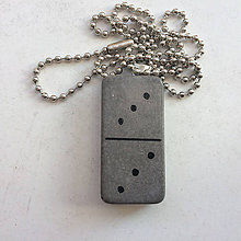 Náhrdelníky - Betónový náhrdelník Gray DICE III - 9192386_
