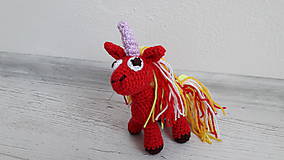 Hračky - koník/ unicorn -ik   (červený) - 9192440_