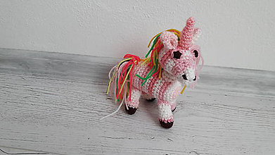 Hračky - koník/ unicorn -ik   ( melírkový) - 9192389_