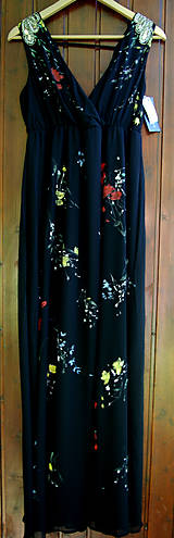 Šaty - Ručne maľované krásne čierne šaty - 9196180_