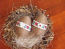 Dekorácie - Folklórne jutové veľkonočné vajcia - sada 2ks - 9196331_