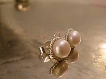 Náušnice - perlové napichovačky s filigránom - Ag 925 - 9204476_