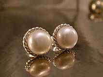 Náušnice - perlové napichovačky s filigránom - Ag 925 - 9204479_
