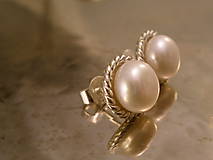 Náušnice - perlové napichovačky s filigránom - Ag 925 - 9204480_