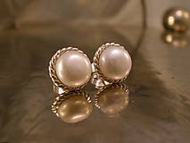 Náušnice - perlové napichovačky s filigránom - Ag 925 - 9204481_