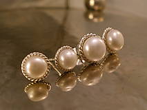 Náušnice - perlové napichovačky s filigránom - Ag 925 - 9204486_