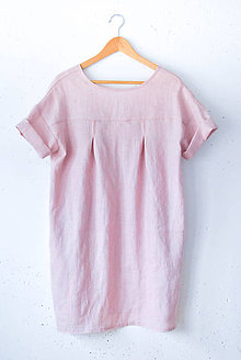 Šaty - Ľanové šaty NORA ružové (M) - 9202337_