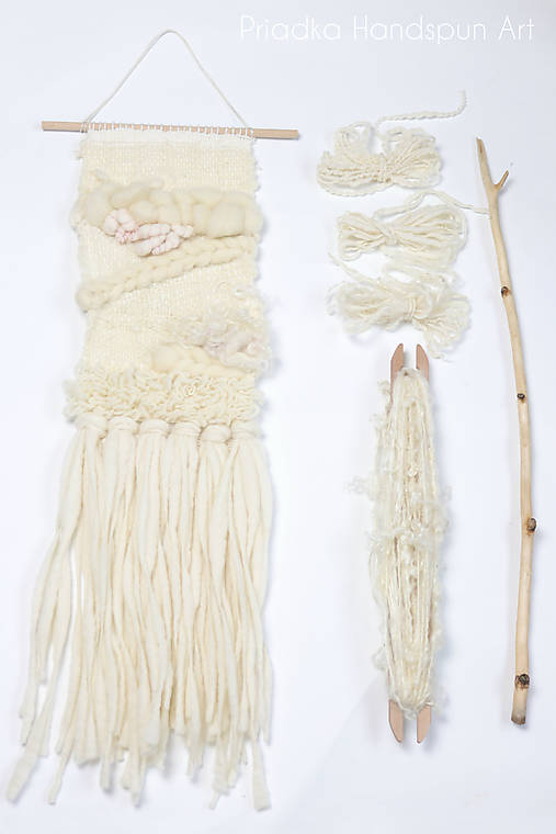 NATURAL Ručne tkaná vlnená tapiséria