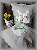 Úžitkový textil - Veľkonočný zajkovia obliečka na vankúš - 9205147_