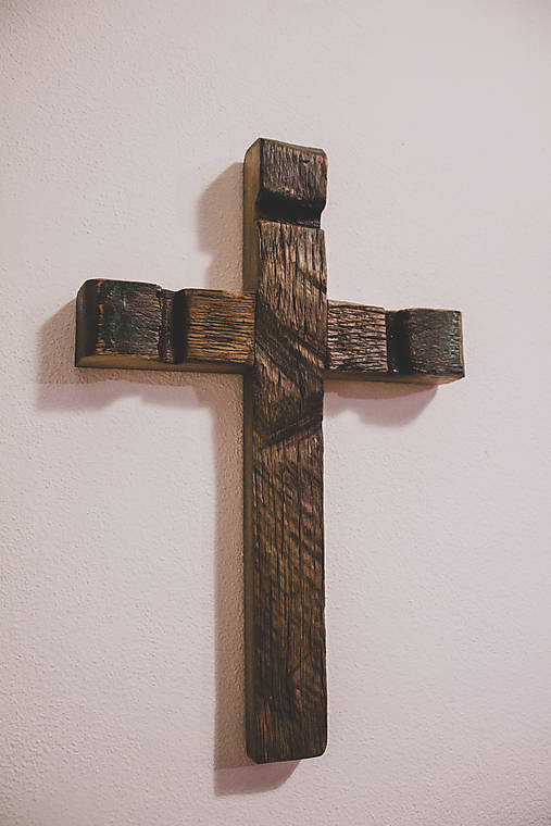 - Kríž zo starého dubového sudu. - 9206609_