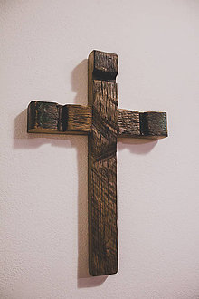 Dekorácie - Kríž zo starého dubového sudu. - 9206609_