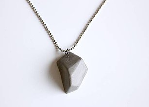 Náhrdelníky - Betónový náhrdelník meteorit natur - 9209371_
