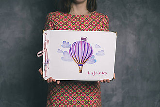 Papiernictvo - Fotoalbum klasický, polyetylénový obal s potlačou teplovzdušného balóna s nápisom, či bez (4 foto na stranu) - 9205937_