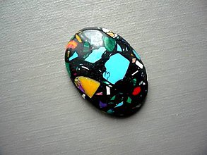Minerály - Kabošon - duhový tyrkys 25 mm, č.16f - 9208567_