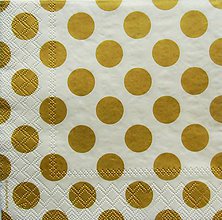 Papier - S1170 - Servítky - bodky, ďobky, zlaté, dots, guličky, zlato - 9213115_