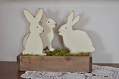 Dekorácie - Zajko zápich drevený - 9217543_