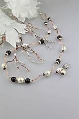 Sady šperkov - granát a perly náhrdelník , náušnice - luxusný set - 9217531_