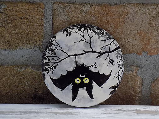 Príbory, varešky, pomôcky - Drevená podložka pod pohár -Hanging Bat - 9219403_