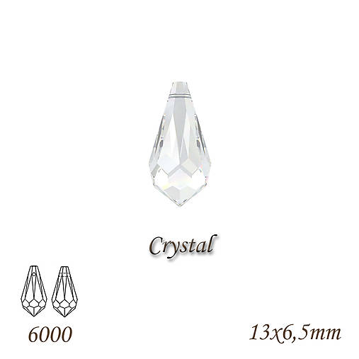 SWAROVSKI® ELEMENTS 6000 Teardrop - Crystal, 13x6,5mm, bal.1ks