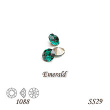 Korálky - SWAROVSKI® ELEMENTS 1088 Xirius Chaton - Emerald, SS29, bal.1ks - 9219512_