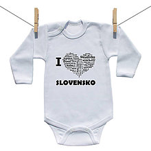 Detské oblečenie - Originálne body I love Slovensko (Čierna) - 9222097_