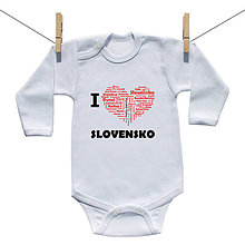 Detské oblečenie - Originálne body I love Slovensko (Červená) - 9222098_