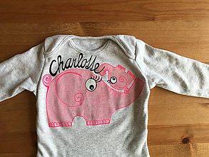 Detské oblečenie - Maľované detské tričko so sloníkmi (Dvojica slonikov s menom (body)) - 9220079_