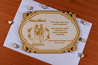 Papiernictvo - Svadobné oznámenie drevené gravírované 4 - 9220307_