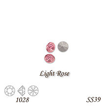 Korálky - SWAROVSKI® ELEMENTS 1028 Xilion Chaton - Light Rose, SS39, bal.1ks - 9223023_