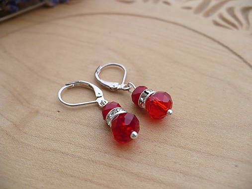 Náušnice - náušnice červené menšie - 9220709_