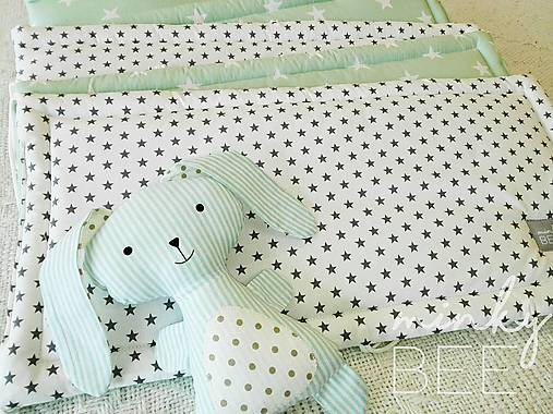 Mantinel do postieľky plochý (Okolo celej postieľky - mentolkové hviezdy)